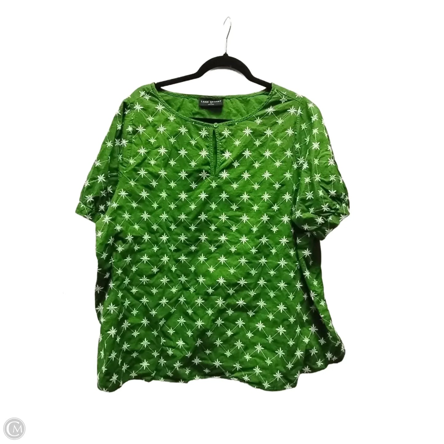 Top Short Sleeve By Lane Bryant In Green, Size: 18