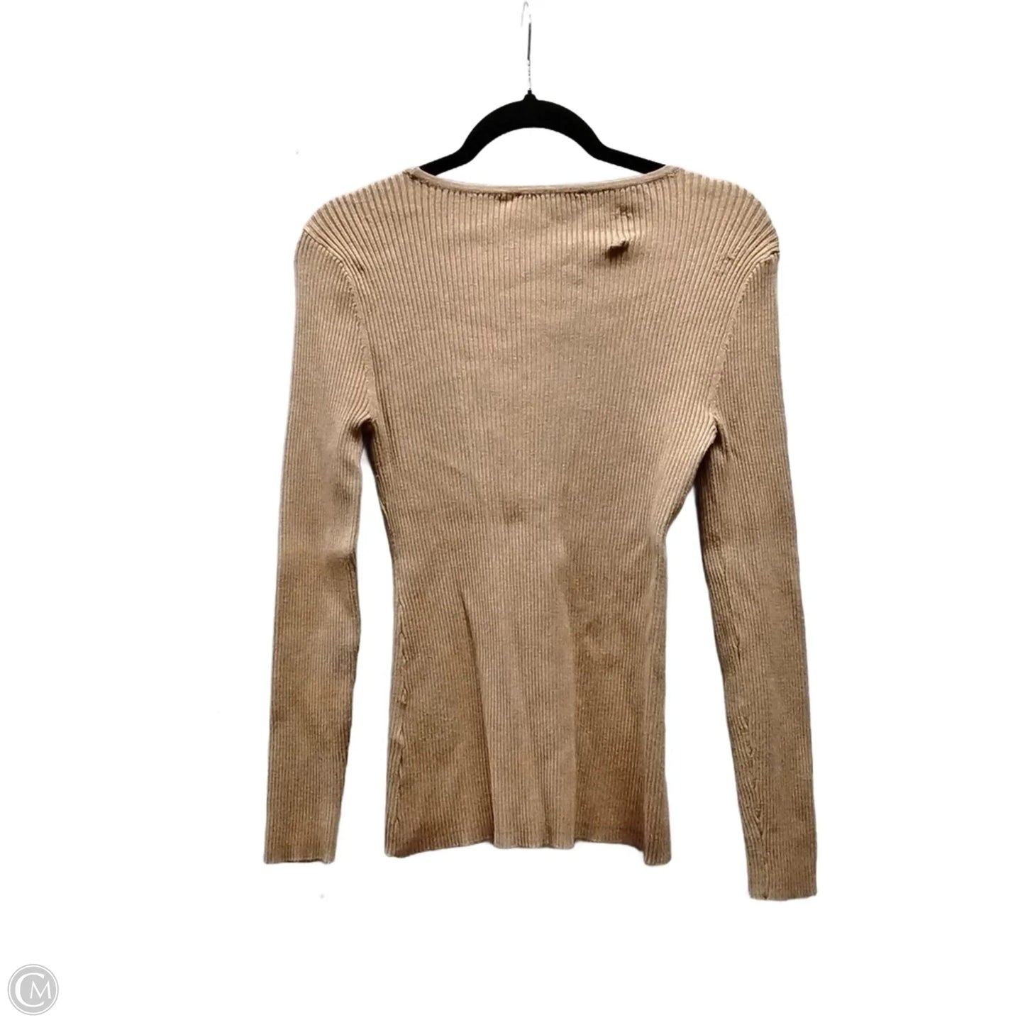 Top Long Sleeve By International Concepts In Brown, Size: M