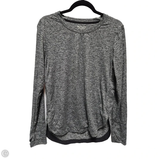 Athletic Top Long Sleeve Collar By Athleta In Grey, Size: M