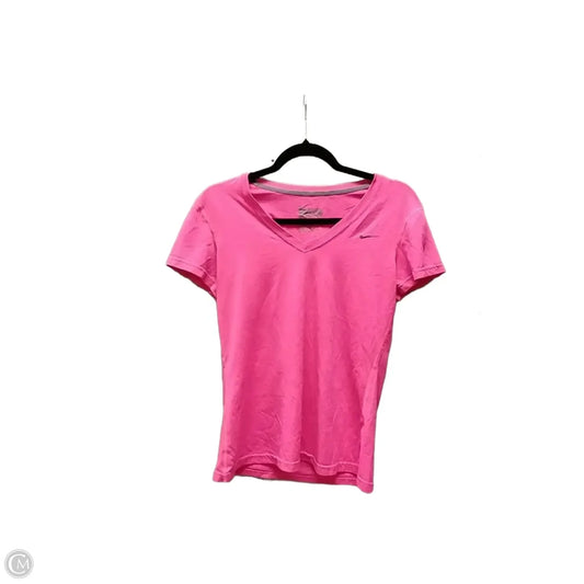 Athletic Top Short Sleeve By Nike In Pink, Size: S