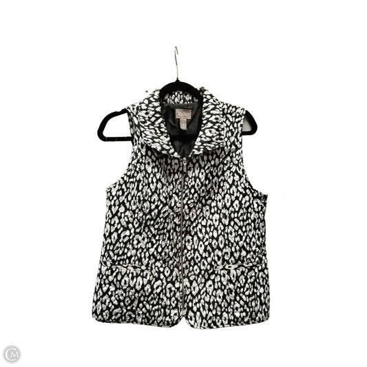 Vest Puffer & Quilted By Chicos In Black & White, Size: M