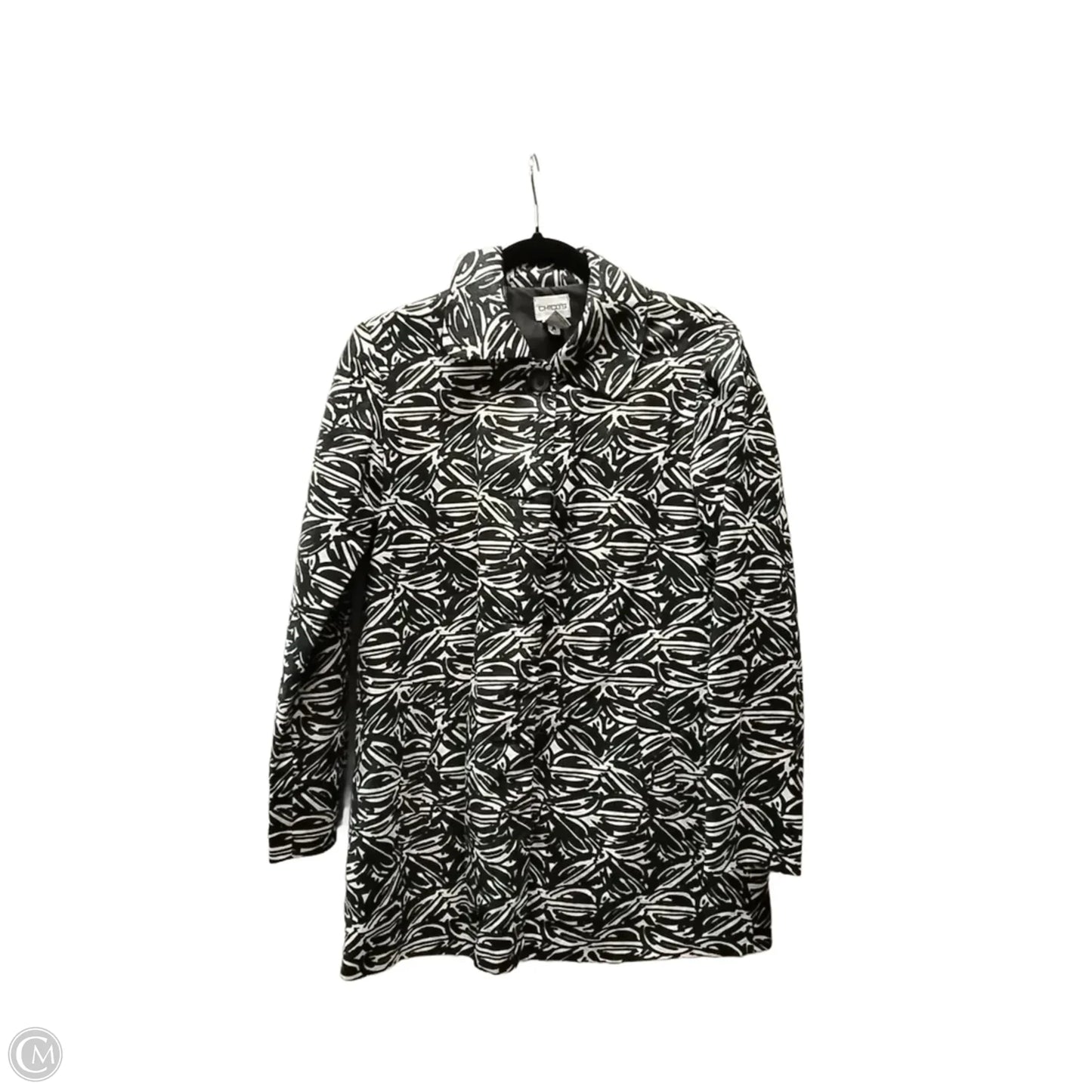 Blazer By Chicos In Black & White, Size: S