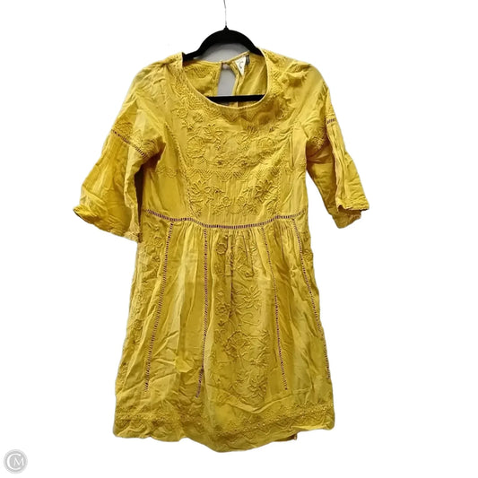 Dress Casual Midi By Anthropologie In Yellow, Size: Xs