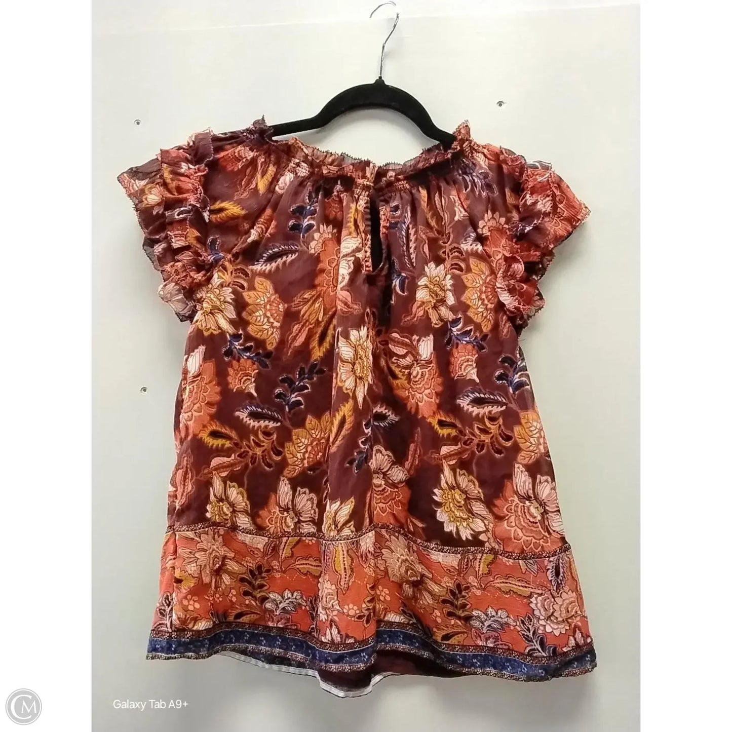 Blouse Short Sleeve By Old Navy In Paisley Print, Size: M