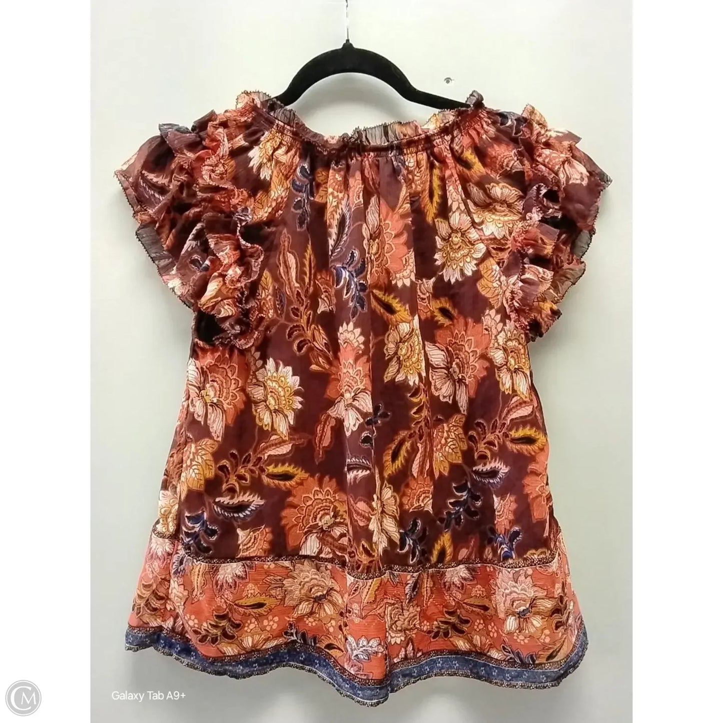 Blouse Short Sleeve By Old Navy In Paisley Print, Size: M