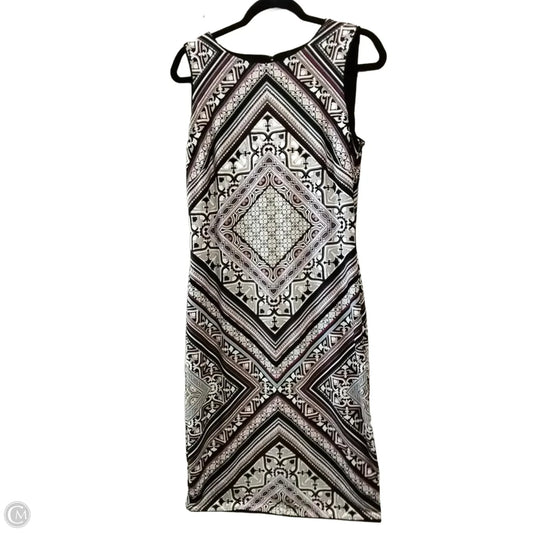 Dress Casual Midi By White House Black Market In Geometric Pattern, Size: M