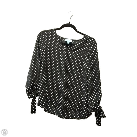 Blouse Long Sleeve By Cece In Polkadot Pattern, Size: Xs