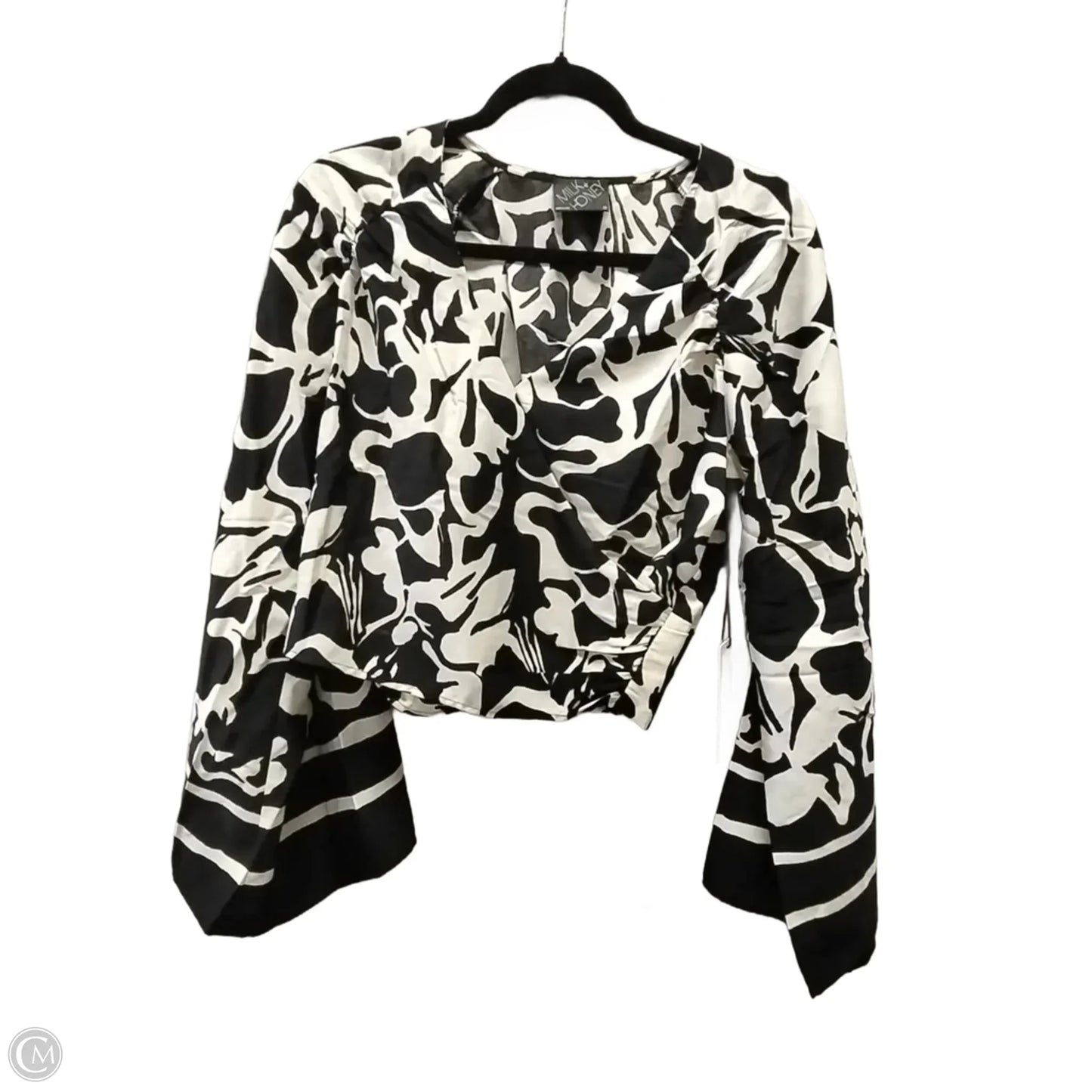 Blouse Long Sleeve By Milk & Honey In Black & White, Size: S