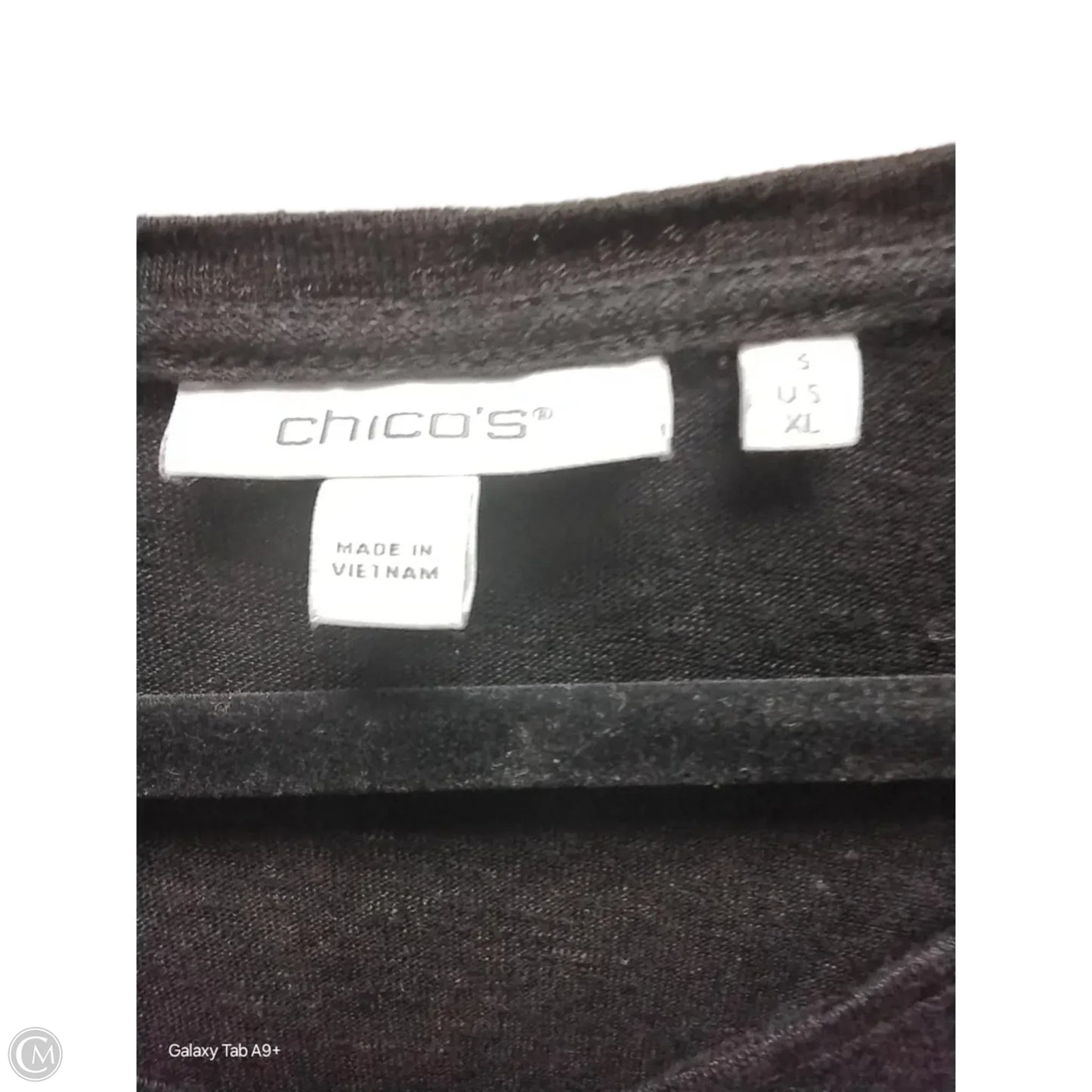 Top Short Sleeve By Chicos In Black, Size: Xl