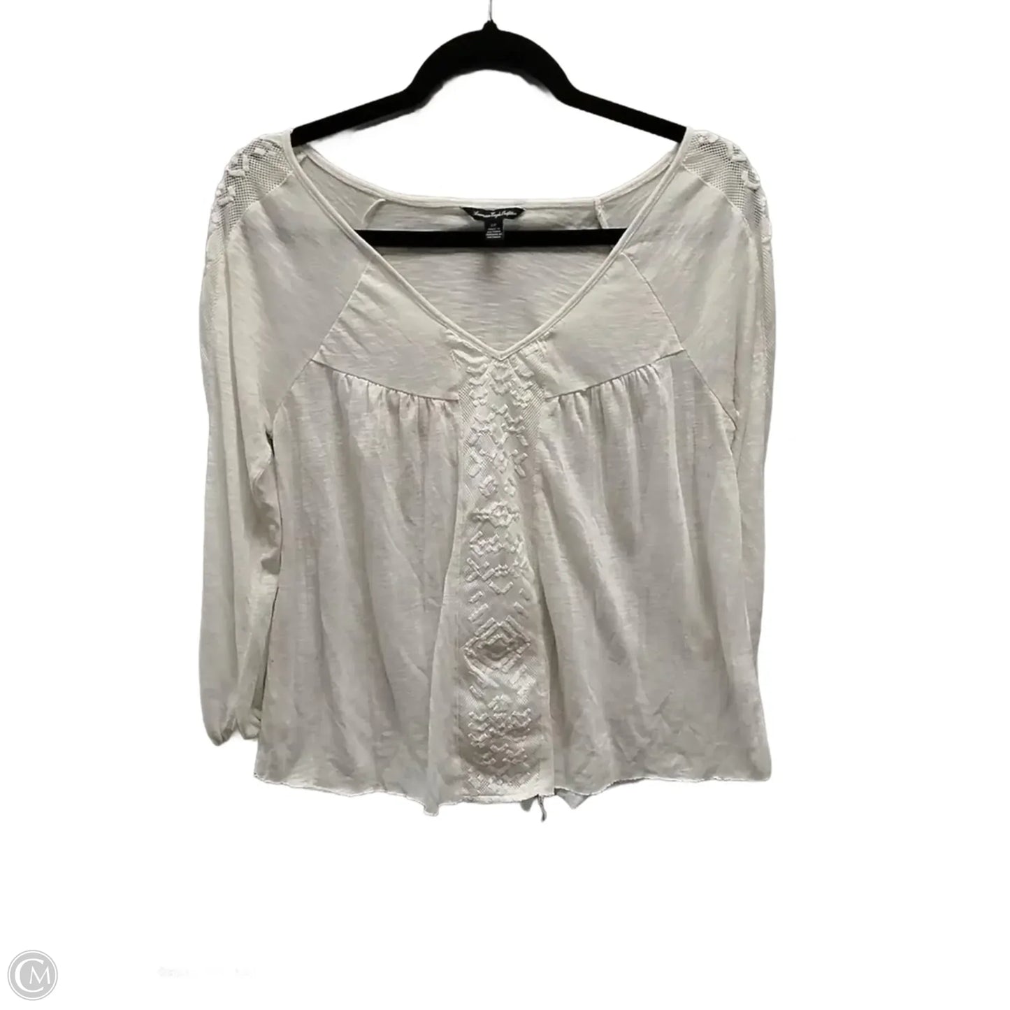 Top Long Sleeve By American Eagle In White, Size: Sp