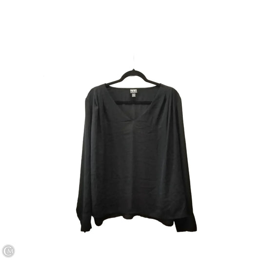 Blouse Long Sleeve By Worthington In Black, Size: Xxl