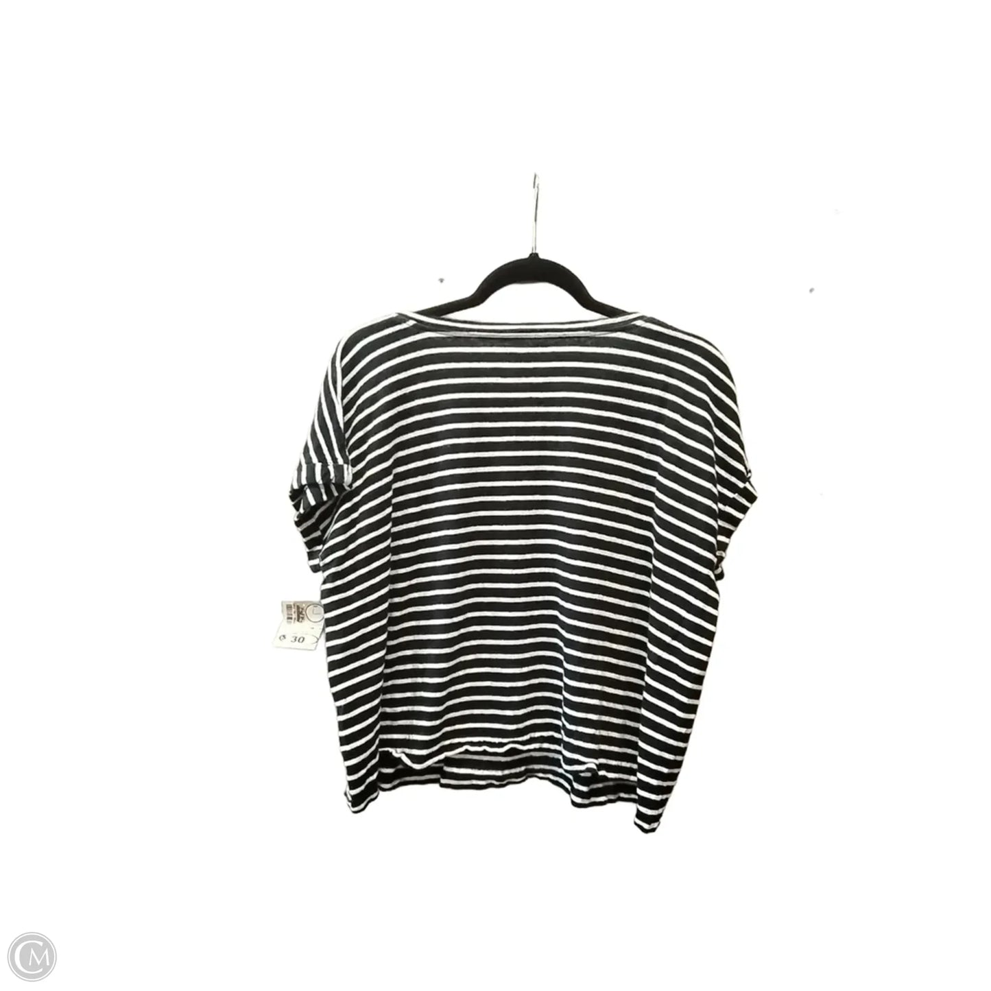 Top Short Sleeve By Eileen Fisher In Striped Pattern, Size: L