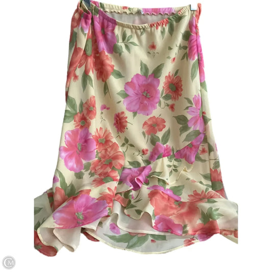 Skirt Midi By Cme In Floral Print, Size: 14