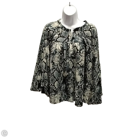 Blouse 3/4 Sleeve By Vince Camuto In Snakeskin Print, Size: 2x