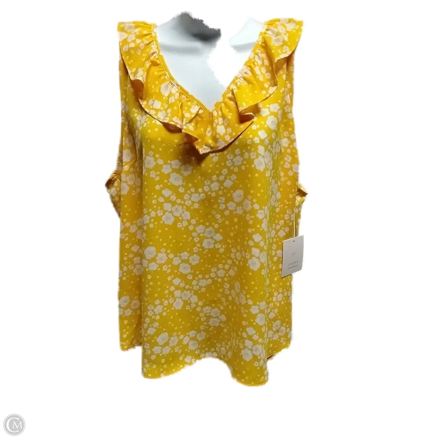 Blouse Sleeveless By Lc Lauren Conrad In Yellow, Size: Xl