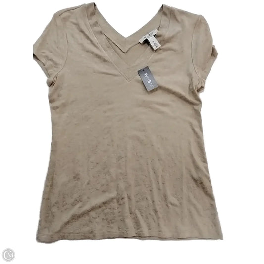 Top Short Sleeve By White House Black Market In Tan, Size: Xs