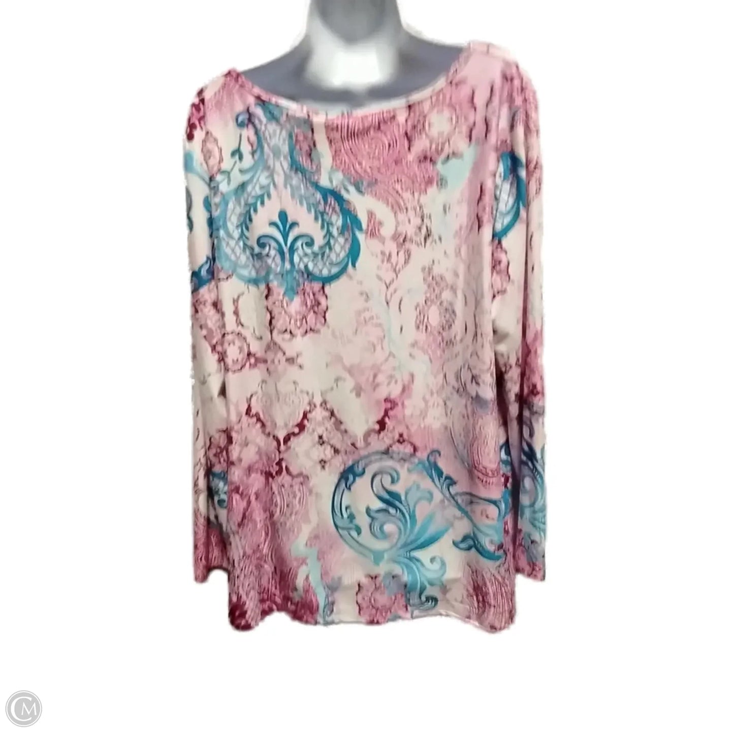 Blouse Long Sleeve By Clothes Mentor In Pink, Size: 1x