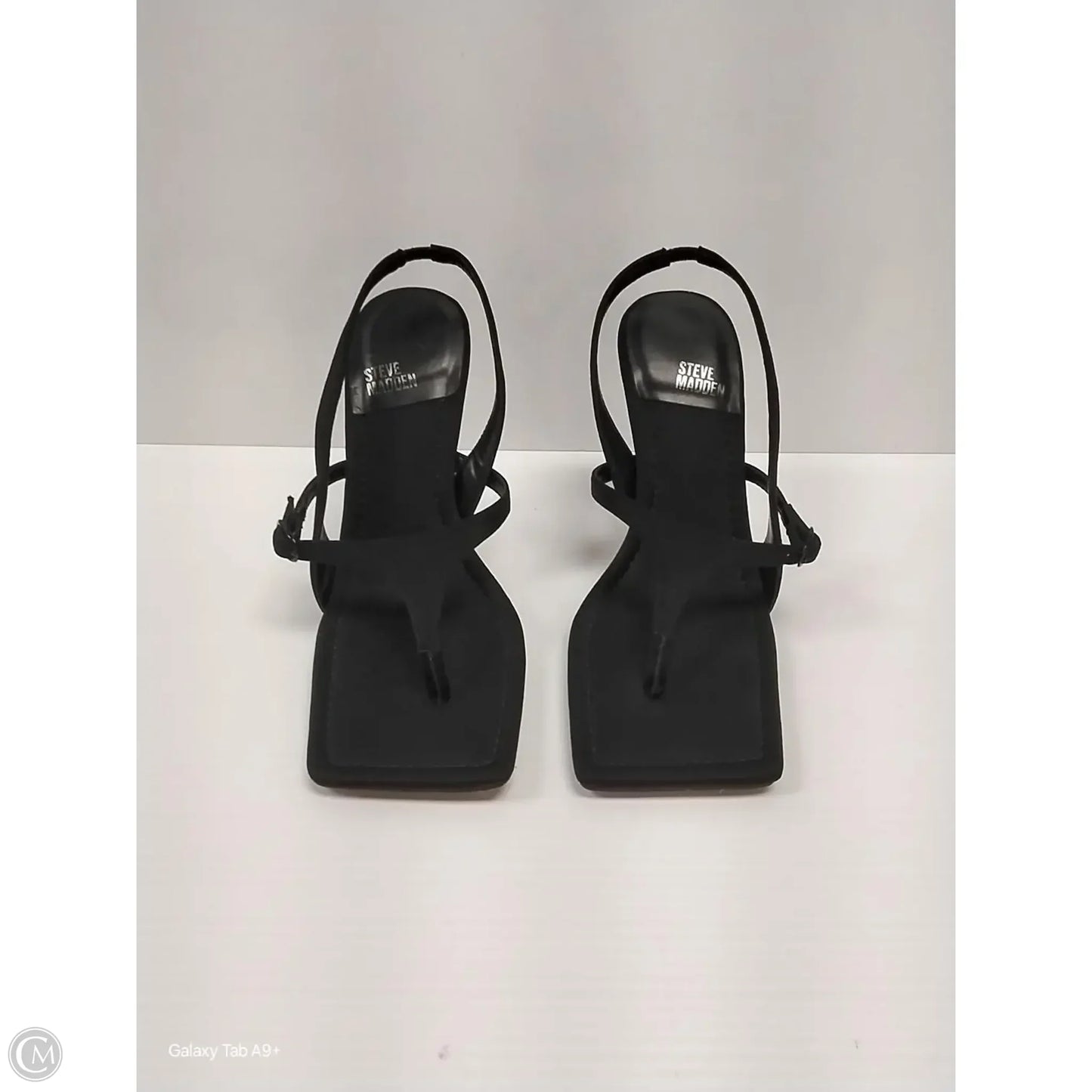 Sandals Heels Stiletto By Steve Madden In Black, Size: 8
