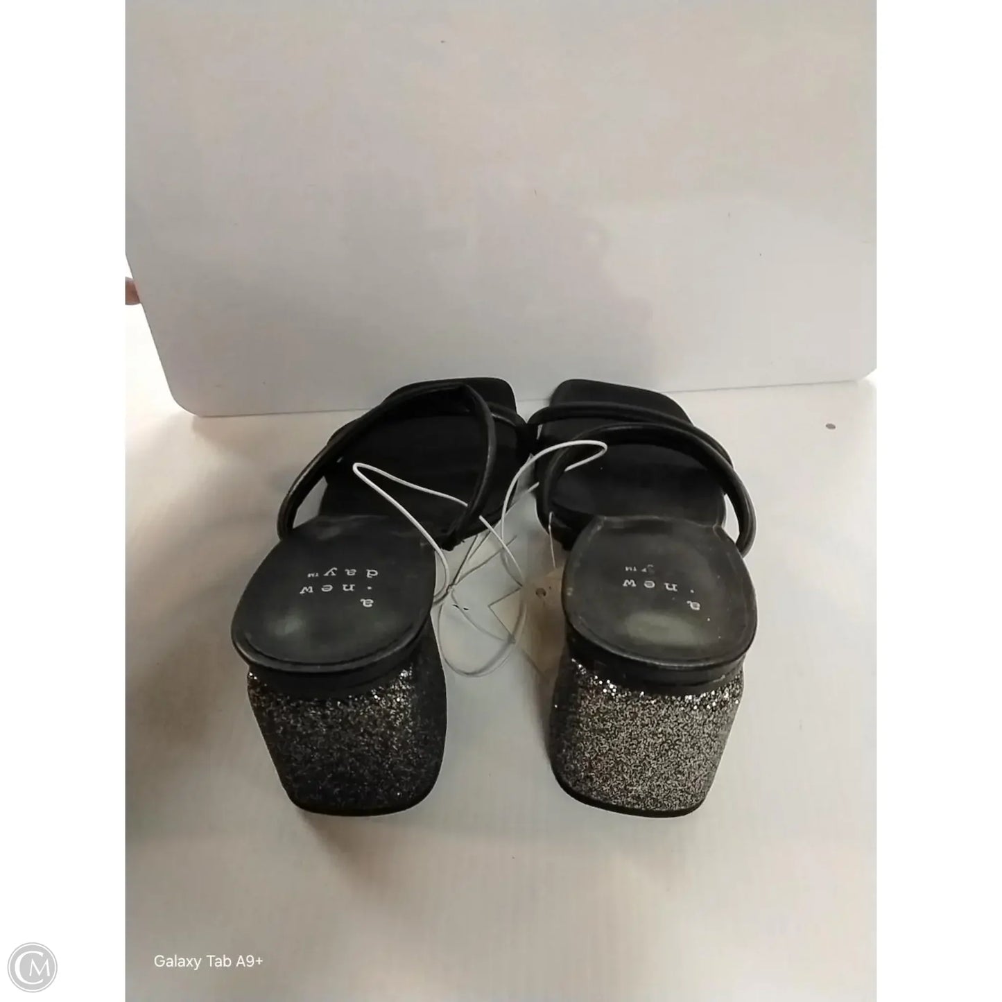 Sandals Heels Block By A New Day In Black & Silver, Size: 5.5