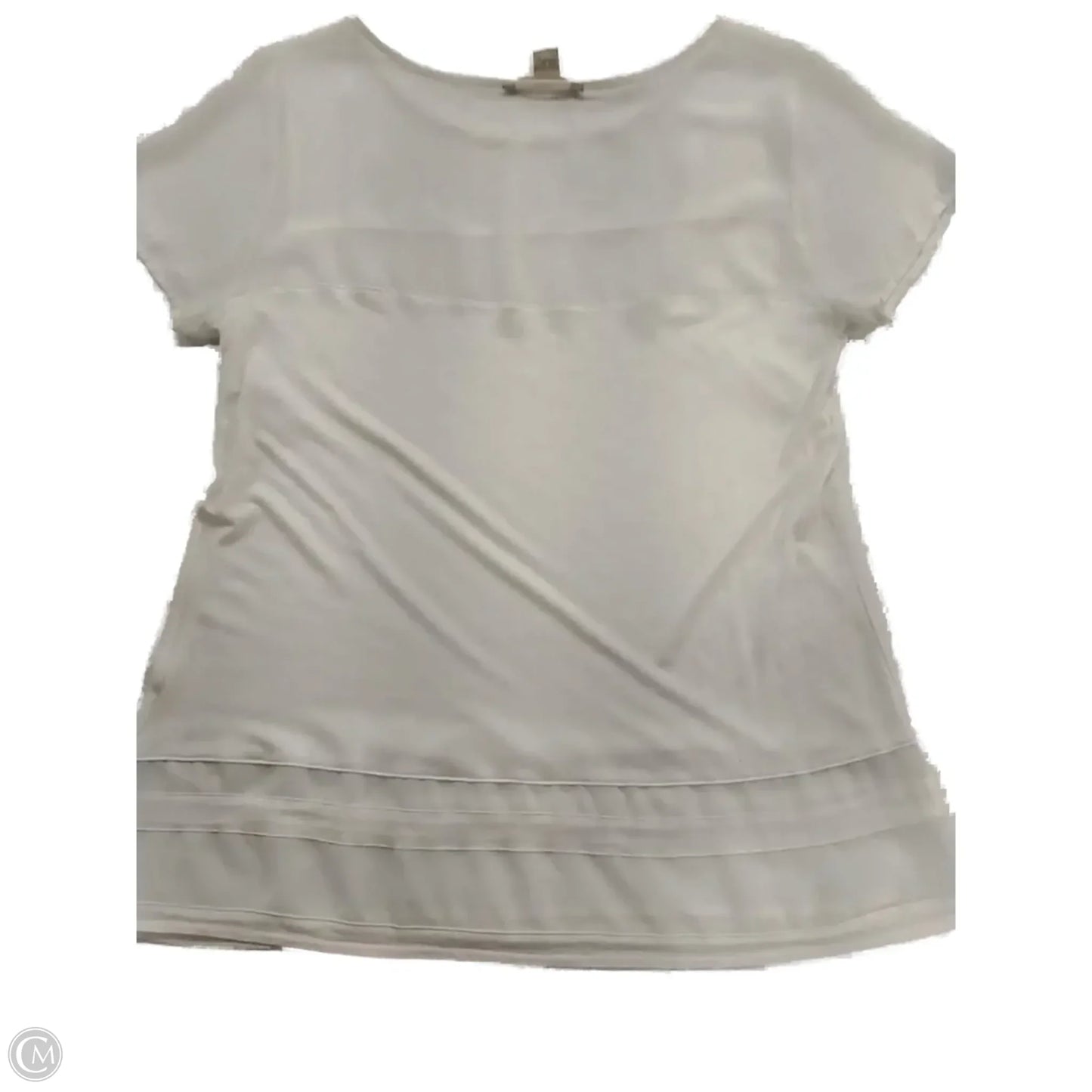 Blouse Short Sleeve By Banana Republic In White, Size: L