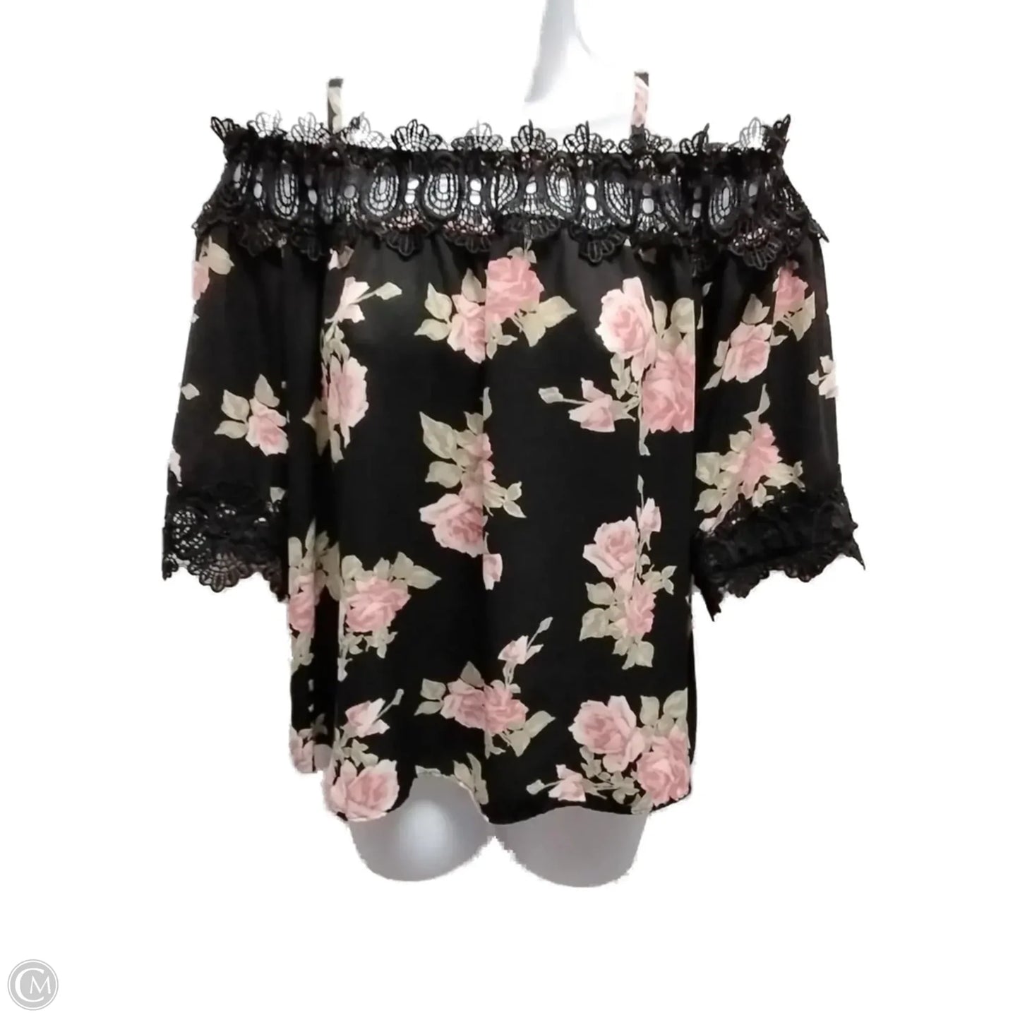 Blouse Short Sleeve By Iz Byer In Floral Print, Size: Xl