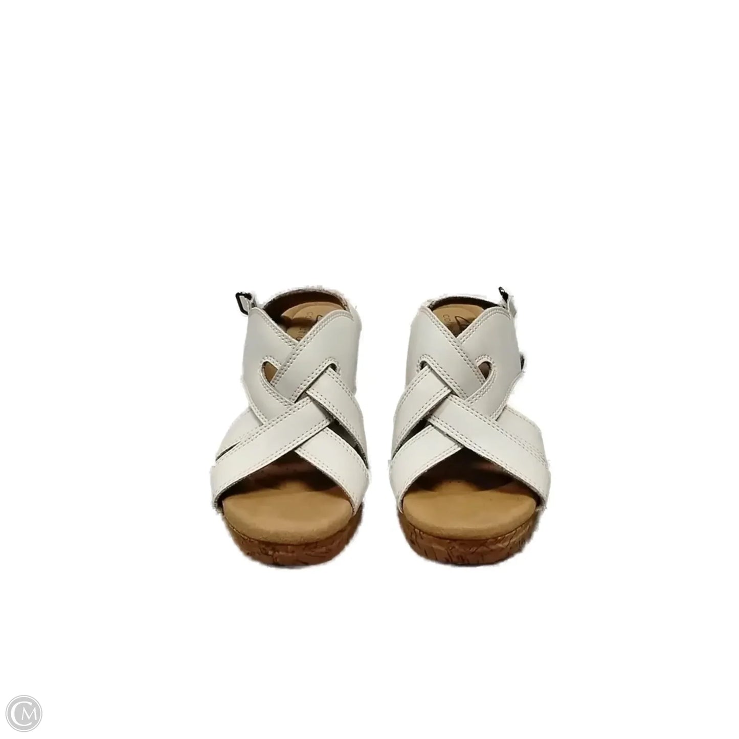 Sandals Heels Wedge By Clarks In Tan, Size: 6