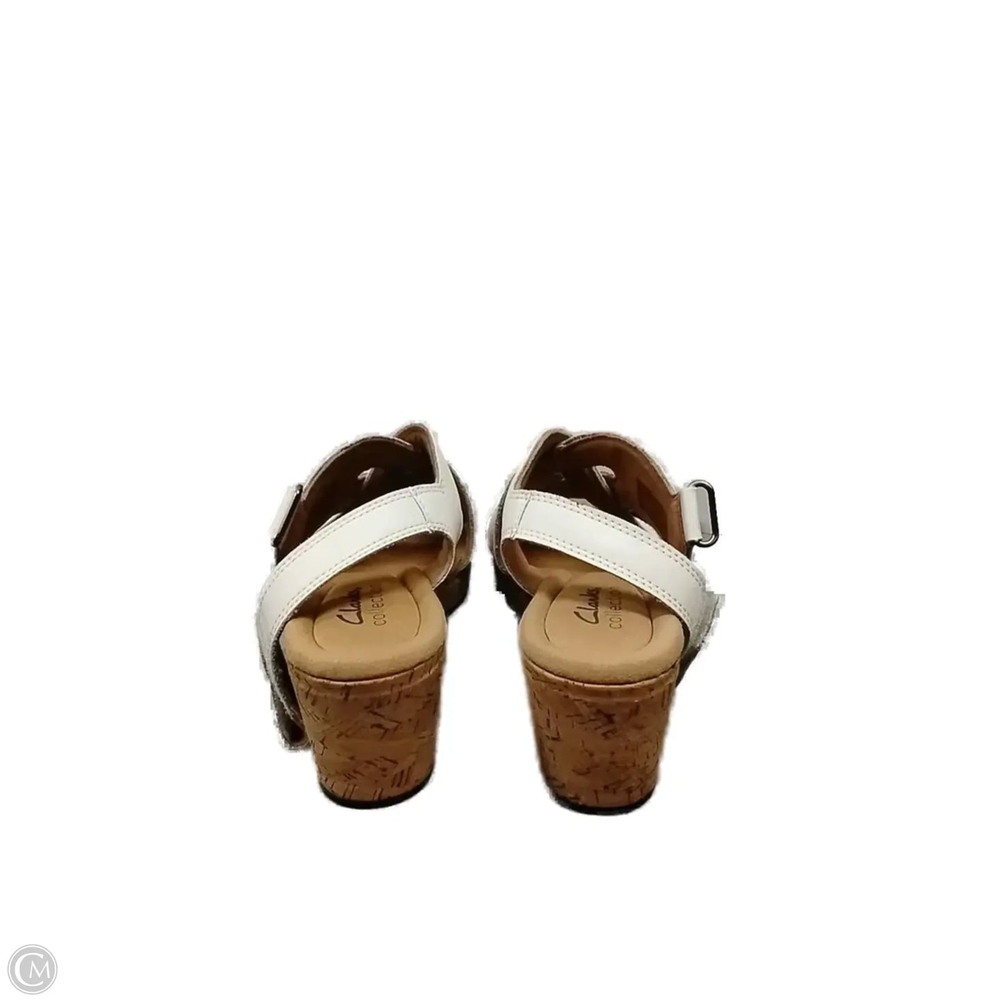 Sandals Heels Wedge By Clarks In Tan, Size: 6
