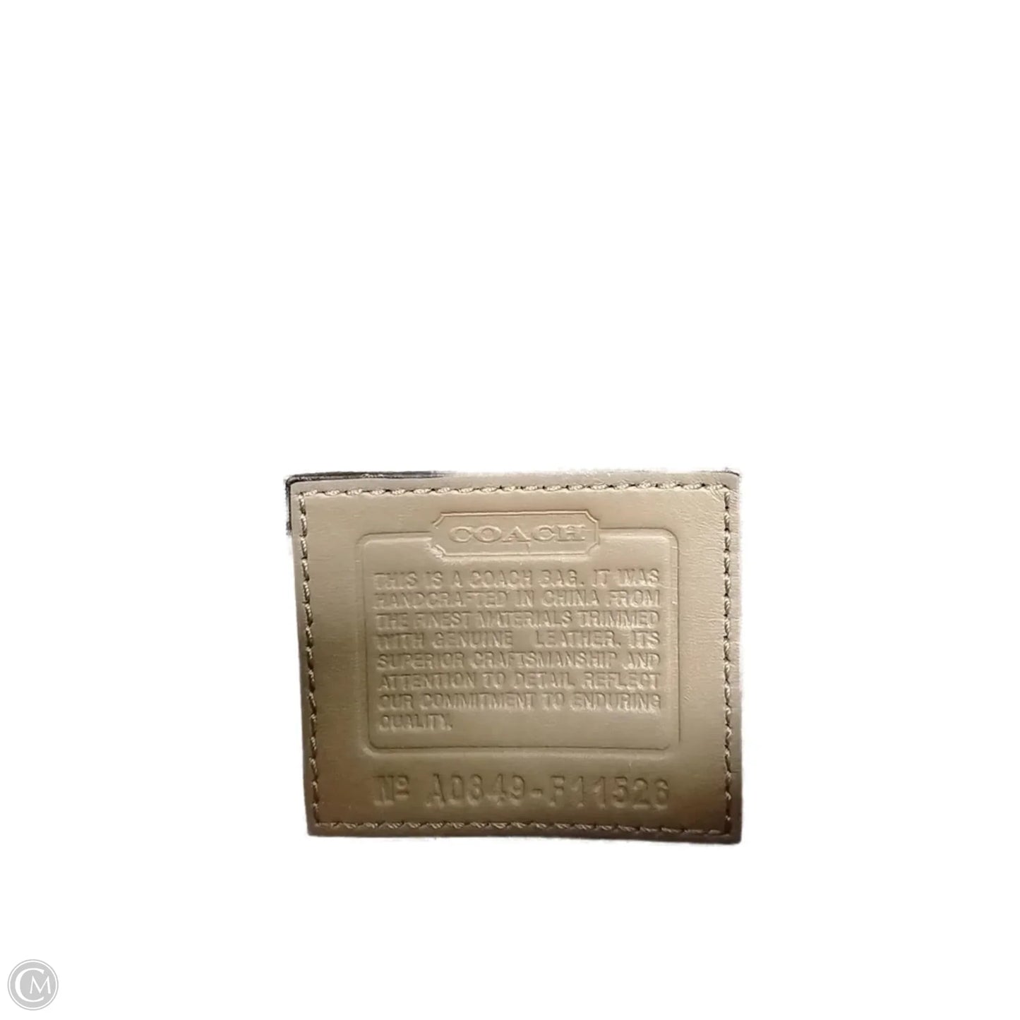 Handbag Designer By Coach, Size: Medium