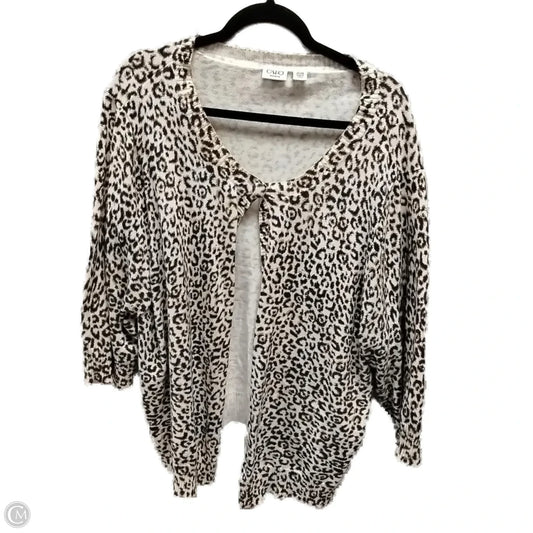 Cardigan By Cato In Animal Print, Size: 22