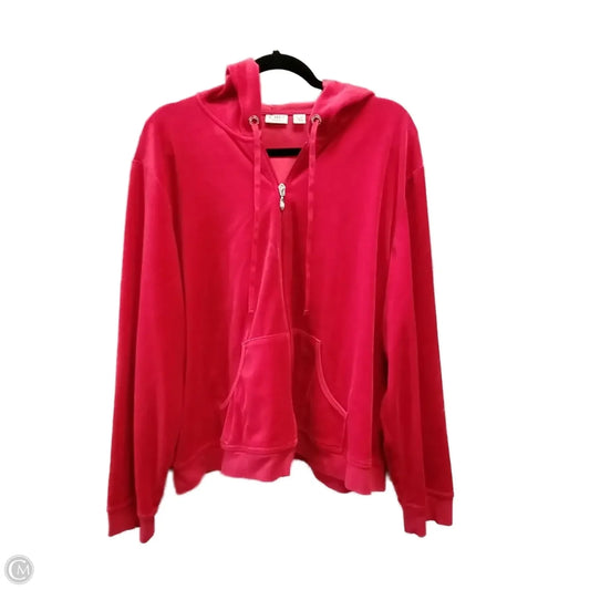Sweatshirt Hoodie By Cato In Red, Size: 22