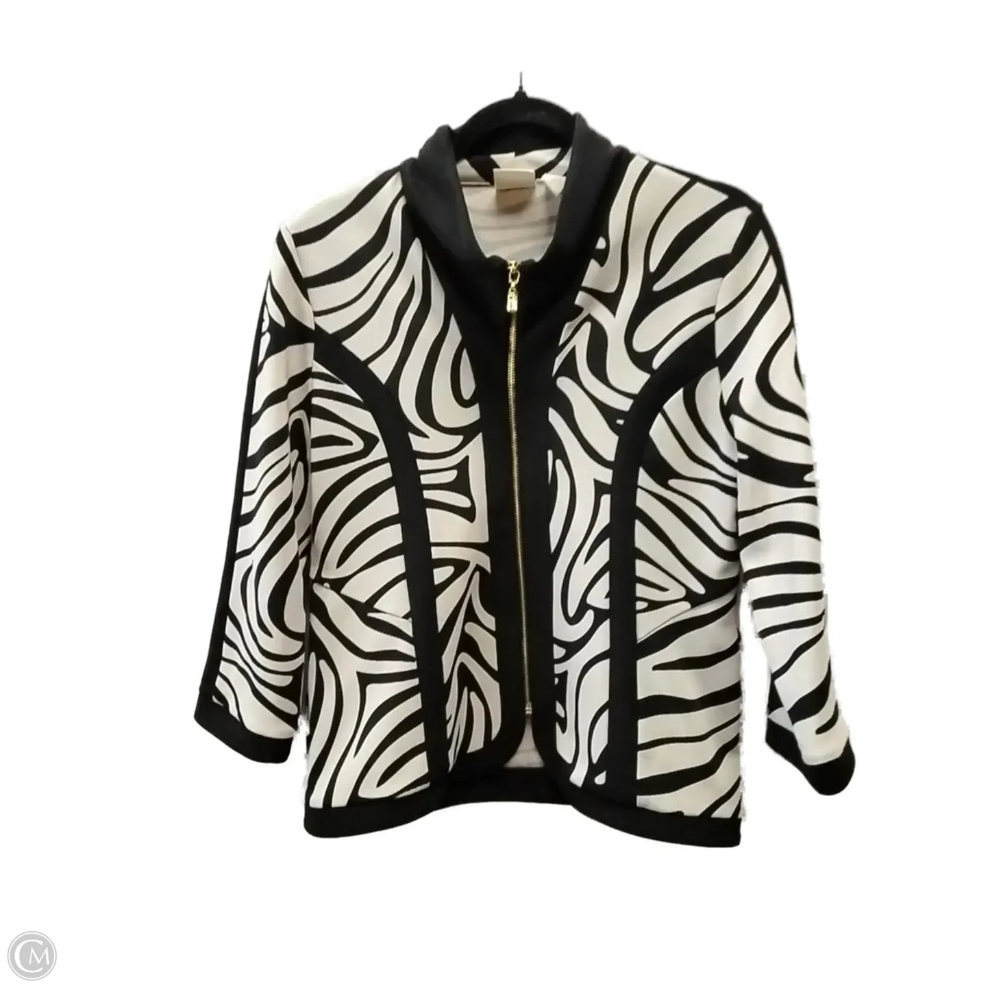 Jacket Other By Chicos In Black & Tan, Size: 0