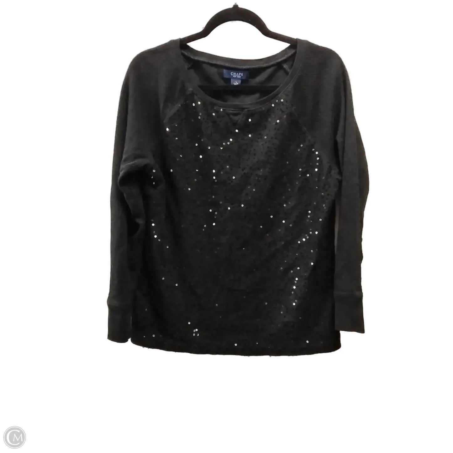 Top Long Sleeve By Chaps In Black, Size: Xl