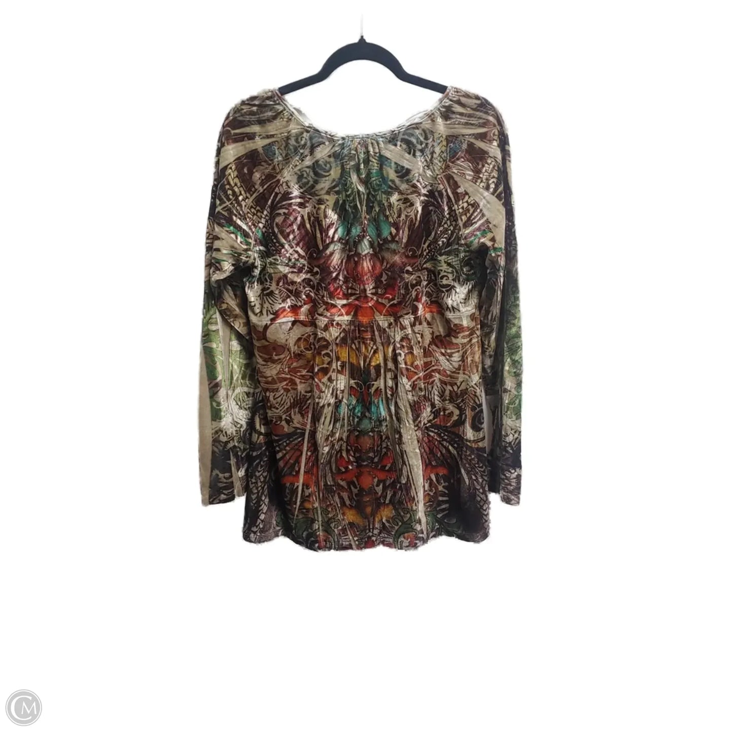 Blouse Long Sleeve By One World In Multi-colored, Size: Xl