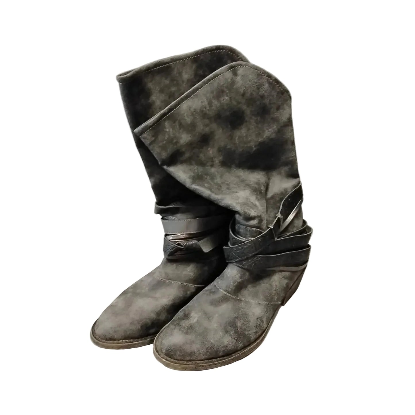 Boots Mid-calf Heels By Cato In Grey, Size: 8