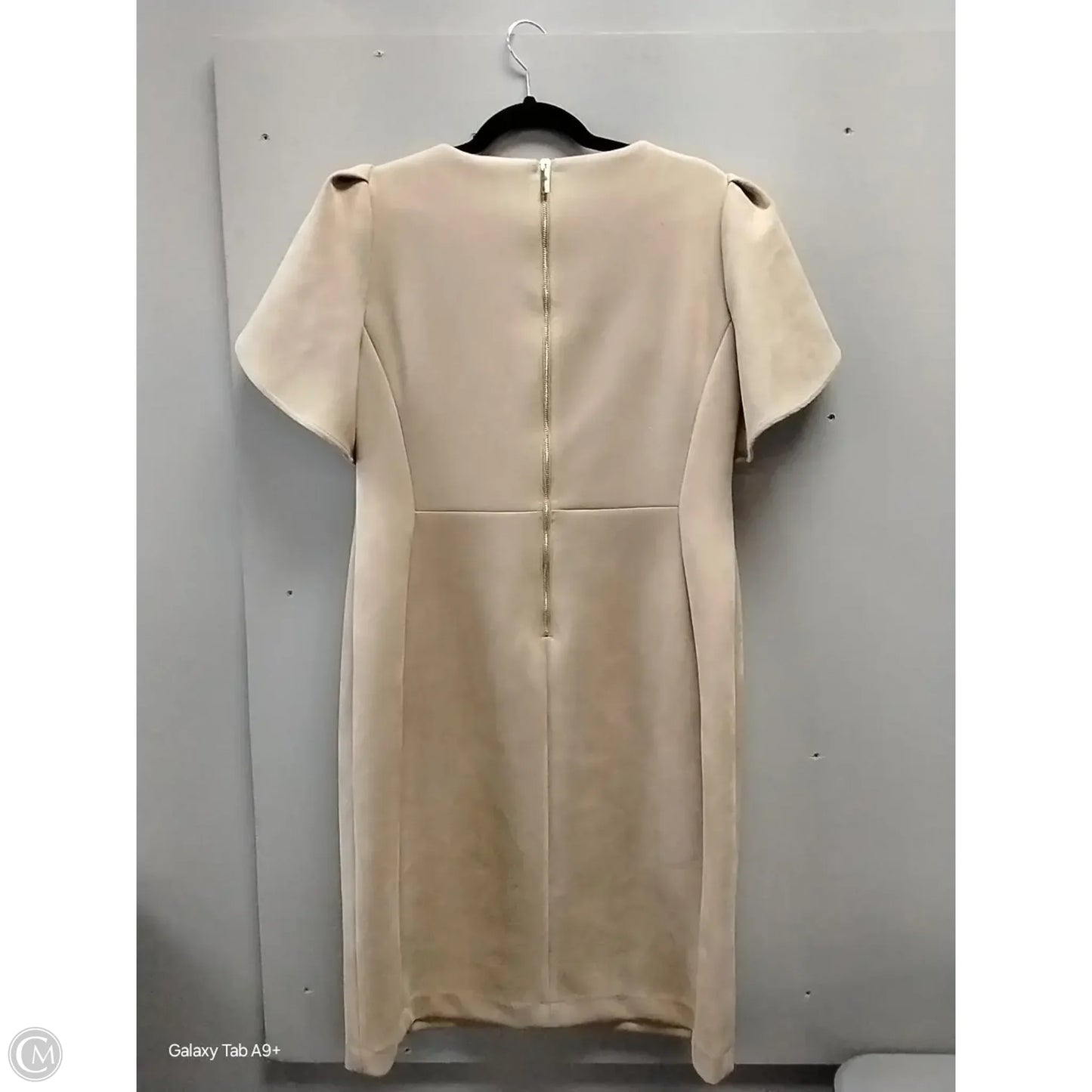 Dress Casual Midi By Calvin Klein In Tan, Size: 16