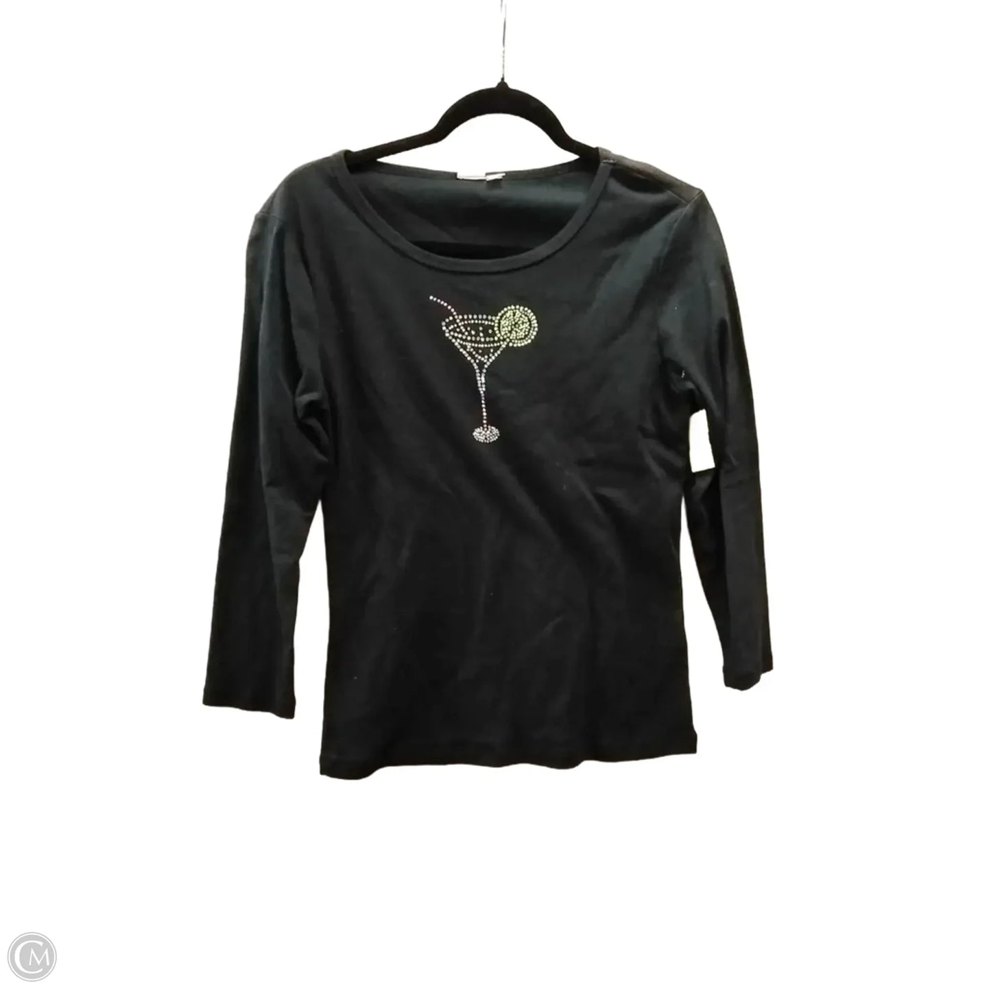 Top Long Sleeve Basic By Clothes Mentor In Black, Size: L
