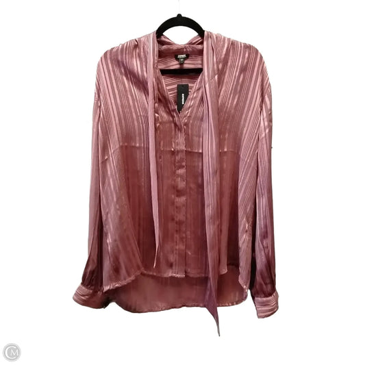 Top Long Sleeve By Express In Pink, Size: L