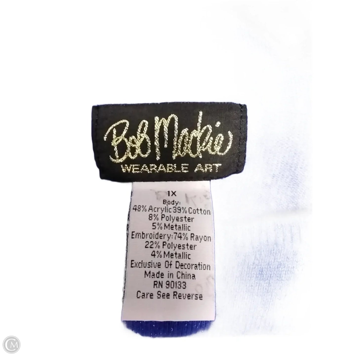 Sweater By Bob Mackie Qvc In Blue, Size: 1x