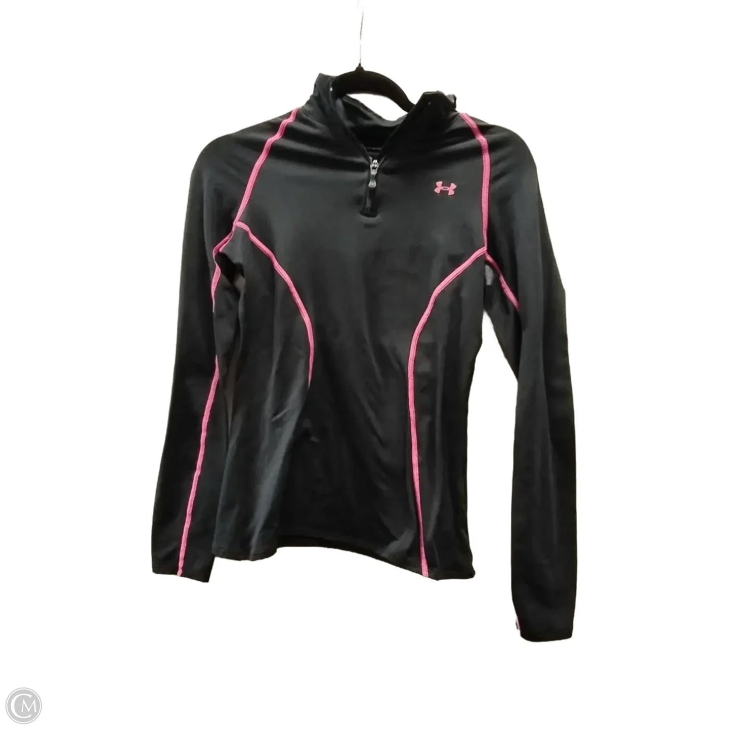 Athletic Sweatshirt Collar By Under Armour In Black & Pink, Size: Sp