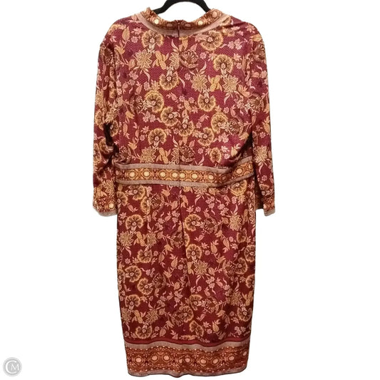 Dress Casual Midi By London Style In Floral Print, Size: 18