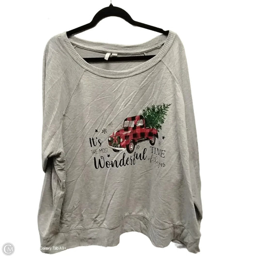 Top Long Sleeve By Cato In Grey, Size: 26