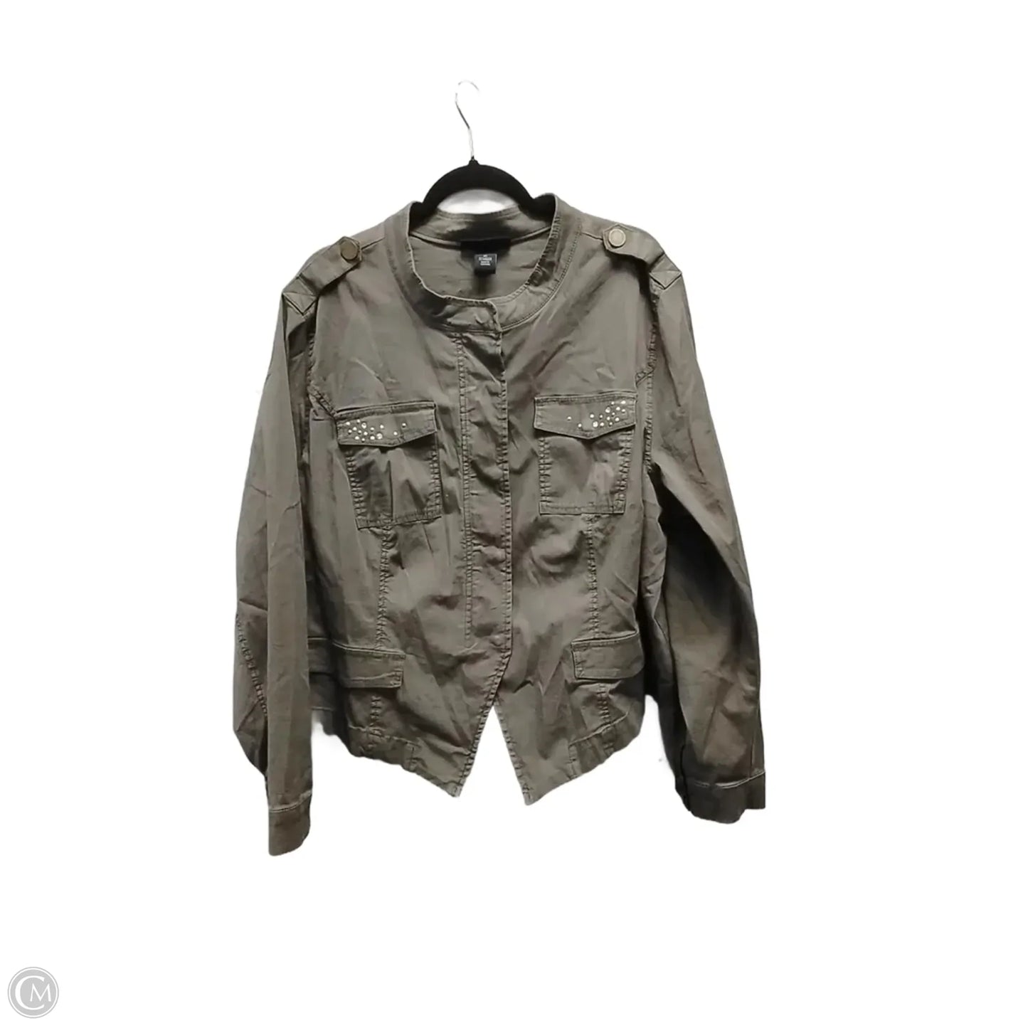 Jacket Shirt By Lane Bryant In Green, Size: 24