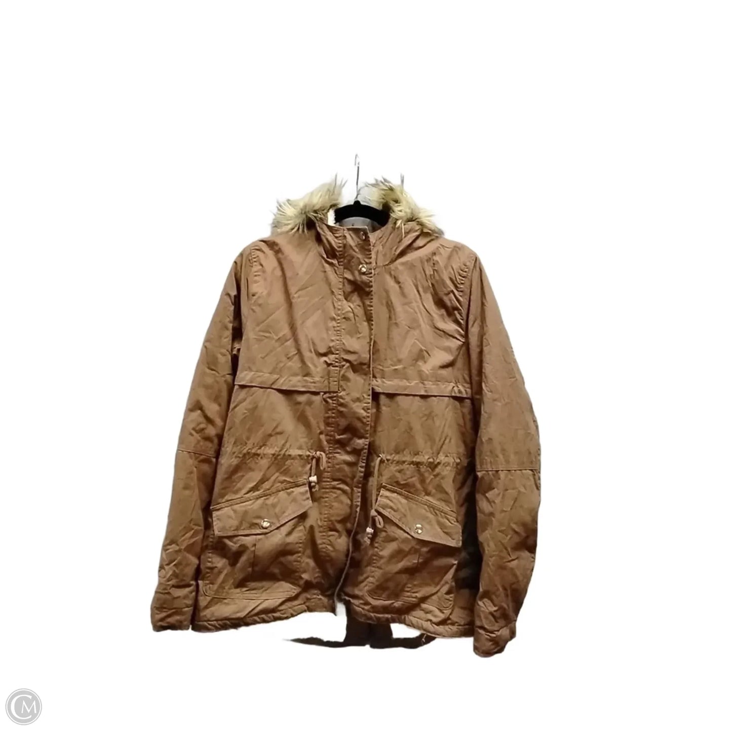 Coat Faux Fur & Sherpa By Love Tree In Brown, Size: M