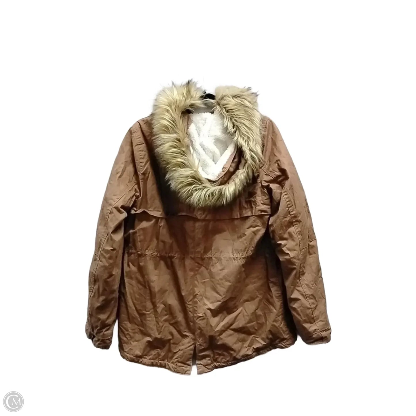 Coat Faux Fur & Sherpa By Love Tree In Brown, Size: M