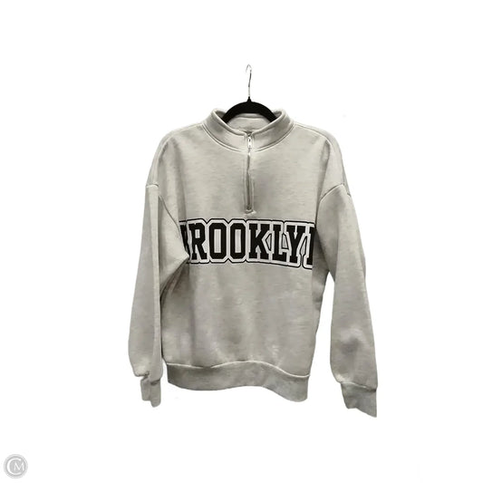 Sweatshirt Collar By Faded Rose In Grey, Size: M