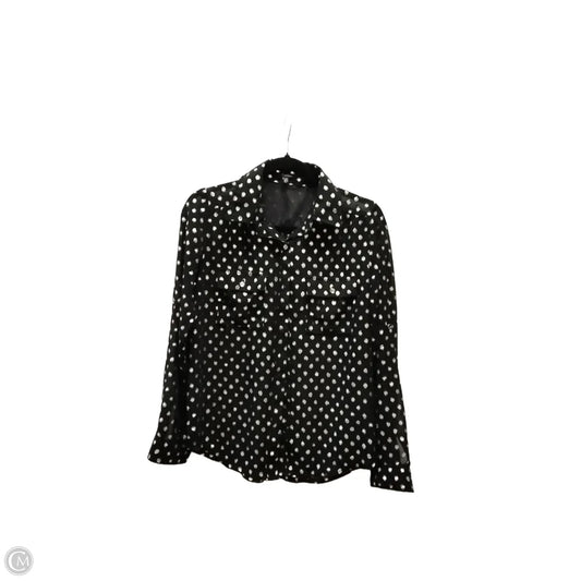 Top Long Sleeve By Monteau In Black & Gold, Size: M