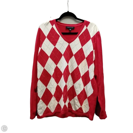 Sweater By Tommy Hilfiger In Red & White, Size: Xl