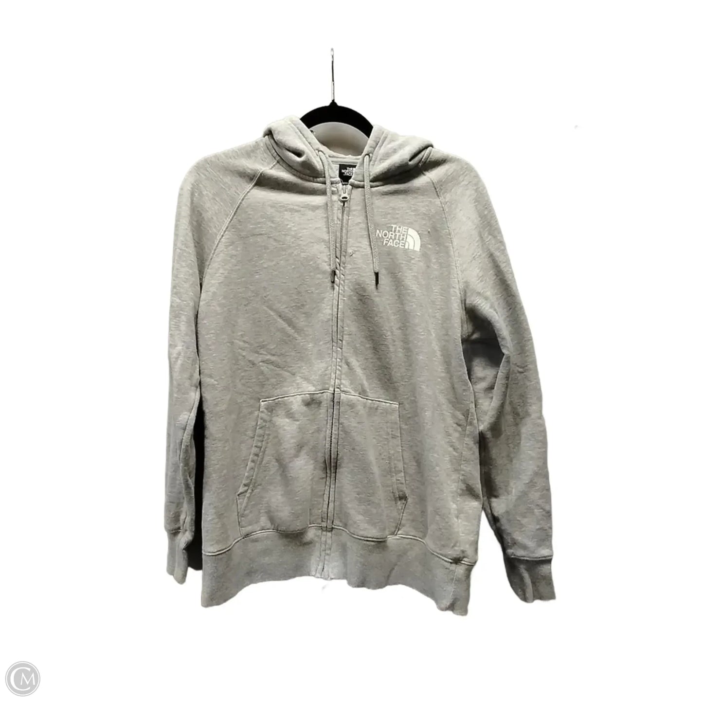 Athletic Sweatshirt Hoodie By The North Face In Grey, Size: M