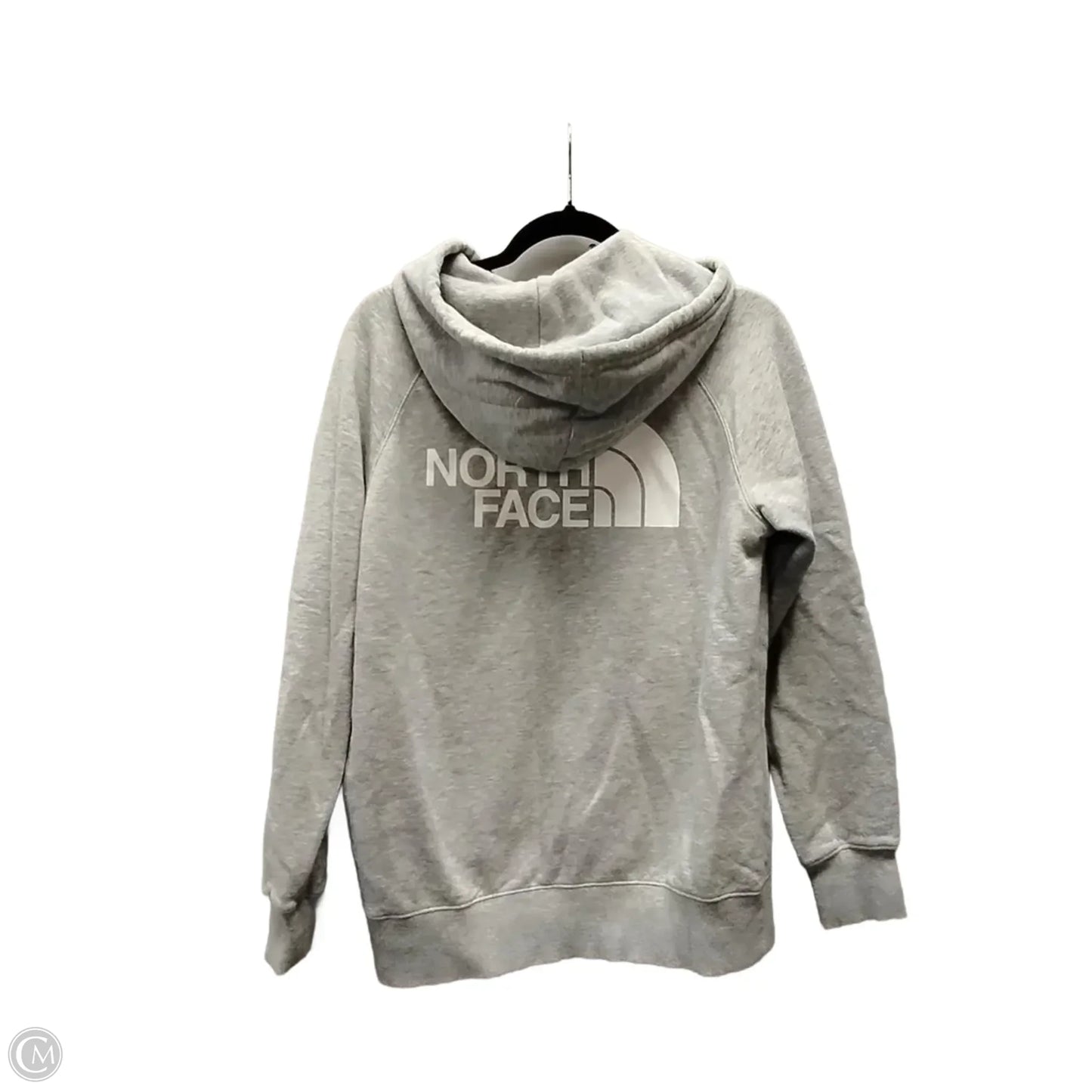 Athletic Sweatshirt Hoodie By The North Face In Grey, Size: M