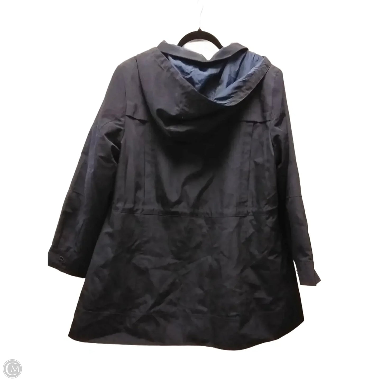 Coat Trench Coat By Liz Claiborne In Navy, Size: 1x